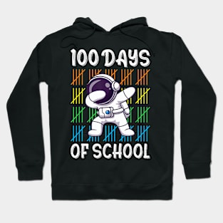 100th Day of School Boys Girls Kids Funny Dabbing Astronaut Hoodie